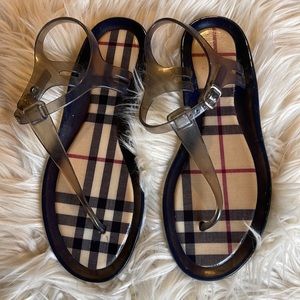 Burberry Nova Check jelly Sandals sz 39, 8 1/2